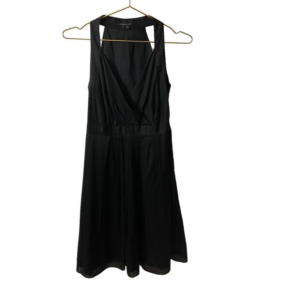 Theory Black V Neck Sleeveless Cotton Dress Size 2 - Picture 1 of 7